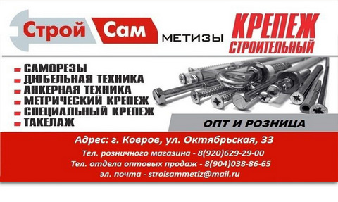 ассортимент СтройСАМ Метизы